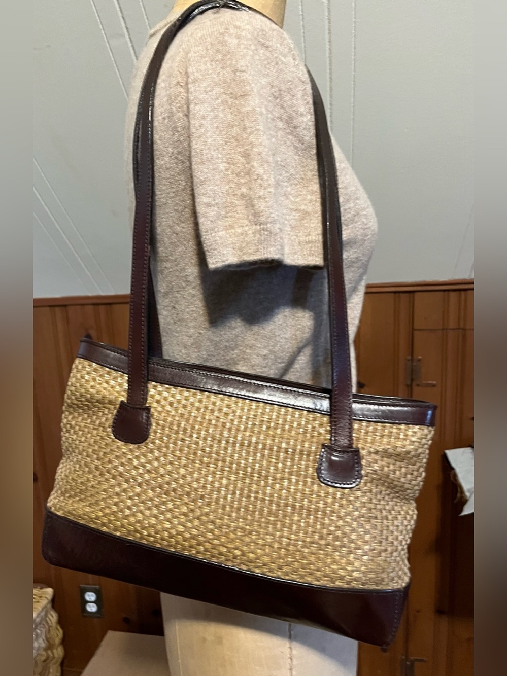 Maxx NY Leather/Woven Bag